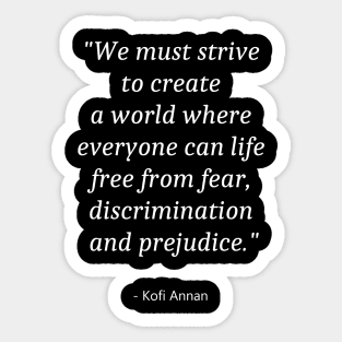 Quote About Zero Discrimination Day Sticker